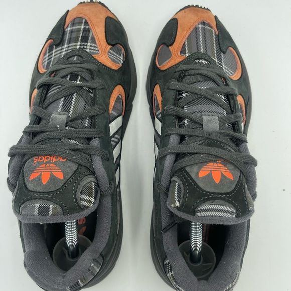 Adidas Yung-1 Black Orange Plaid Low Top Sneaker main image 5